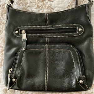 Tignanello Black Leather Cross-body Bag